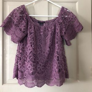 Purple crochet lace shirt